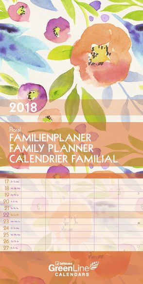 GreenLine Floral Familienplaner 2018