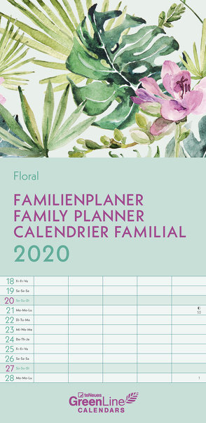 GreenLine Floral 2020 Familienplaner
