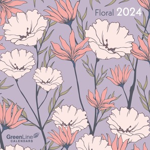 GreenLine Floral 2024 – Wand-Kalender – Broschüren-Kalender – 30×30 – 30×60 geöffnet – Blumen