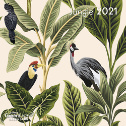 GreenLine Jungle 2021- Wand-Kalender – Mini-Broschürenkalender – 17,5×17,5 – 17,5×35 geöffnet