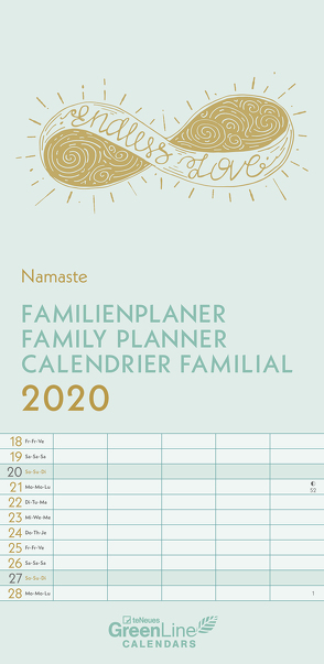GreenLine Namaste 2020 Familienplaner