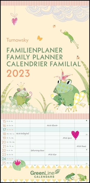 GreenLine Turnowsky 2023 Familienplaner -Wandkalender – Familien-Kalender – 22×45