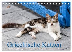 Griechische Katzen (Tischkalender 2024 DIN A5 quer), CALVENDO Monatskalender von Lumplecker,  Christine