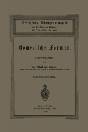 Griechische Schulgrammatik von von Bamberg,  Albert