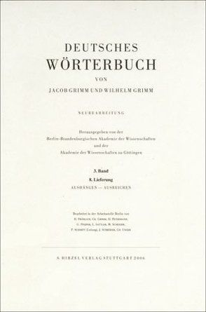 Grimm, Dt. Wörterbuch Neubearbeitung von Grimm,  Jacob, Grimm,  Wilhelm