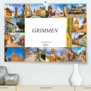 Grimmen Impressionen (Premium, hochwertiger DIN A2 Wandkalender 2022, Kunstdruck in Hochglanz) von Meutzner,  Dirk
