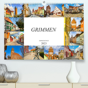 Grimmen Impressionen (Premium, hochwertiger DIN A2 Wandkalender 2023, Kunstdruck in Hochglanz) von Meutzner,  Dirk