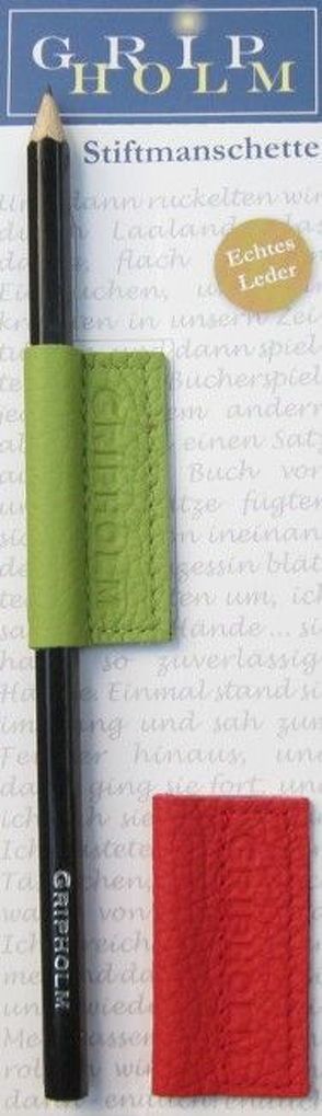 Gripholm Stiftmanschette aus Leder | 2er Set Rot-Grün