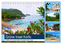 Grüne Insel Korfu – Städte und Landschaften der griechischen Insel (Tischkalender 2024 DIN A5 quer), CALVENDO Monatskalender von Frost,  Anja
