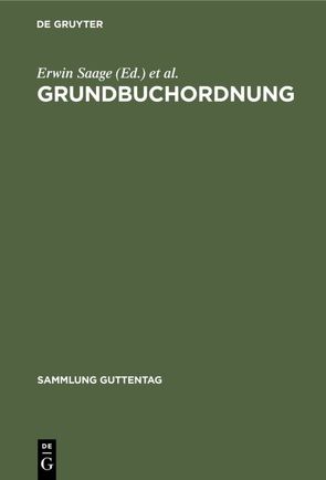 Grundbuchordnung von Hesse,  William, Saage,  Erwin