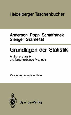 Grundlagen der Statistik von Anderson,  Oskar, Popp,  Werner, Schaffranek,  Manfred, Stenger,  Horst, Szameitat,  Klaus