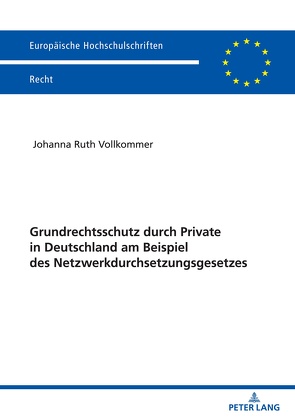 Grundrechtsschutz durch Private in Deutschland am Beispiel des Netzwerkdurchsetzungsgesetzes von Vollkommer,  Johanna