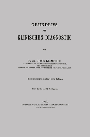 Grundriss der klinischen Diagnostik von Klemperer,  Georg