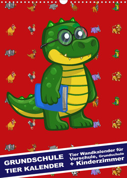 Grundschule Tier Kalender – Tier Wandkalender für Vorschule, Grundschule und Kinderzimmer (Wandkalender 2023 DIN A3 hoch) von dmr, steckandose
