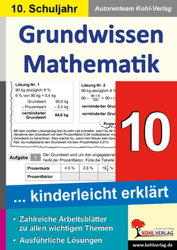 Grundwissen Mathematik / Klasse 10 von Stecker,  Jutta