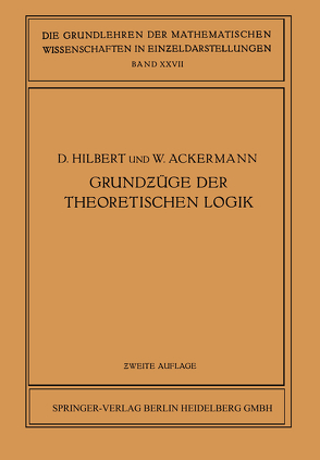 Grundzüge der theoretischen Logik von Ackermann,  Wilhelm, Hilbert,  David