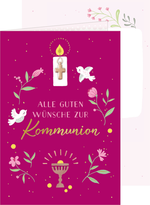 Grußkarte – Alle guten Wünsche zur Kommunion (beere) von Paehl,  Nora