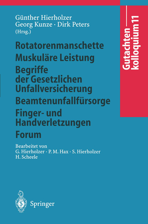 Gutachtenkolloquium 11 von Hax,  P.M., Hierholzer,  G., Hierholzer,  Günther, Hierholzer,  S., Kunze,  Georg, Peters,  Dirk, Scheele,  H.