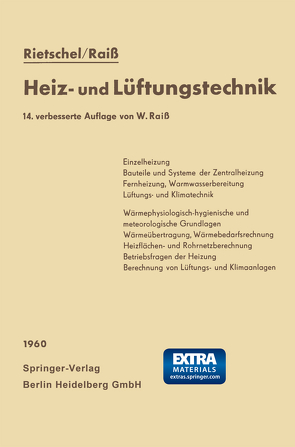 H. Rietschels Lehrbuch der Heiz- und Lüftungstechnik von Raiss,  Wilhelm, Rietschel,  Hermann, Roedler,  Fritz