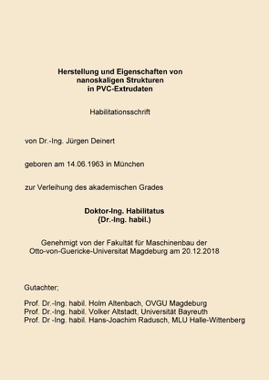 Habilitationsschrift von Deinert,  Jürgen