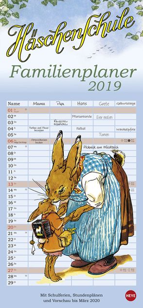 Häschenschule Familienplaner – Kalender 2019 von Heye
