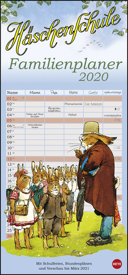 Häschenschule Familienplaner Kalender 2020 von Heye