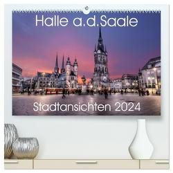 Halle an der Saale – Stadtansichten 2024 (hochwertiger Premium Wandkalender 2024 DIN A2 quer), Kunstdruck in Hochglanz von Friebel,  Oliver