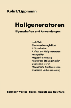 Hallgeneratoren von Kuhrt,  Friedrich, Lippmann,  Hans J.