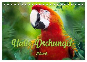 Hallo Dschungel – Artwork (Tischkalender 2024 DIN A5 quer), CALVENDO Monatskalender von Brunner-Klaus,  Liselotte