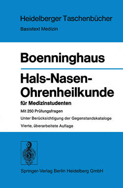 Hals-Nasen-Ohrenheilkunde für Medizinstudenten von Boenninghaus,  H.-G.