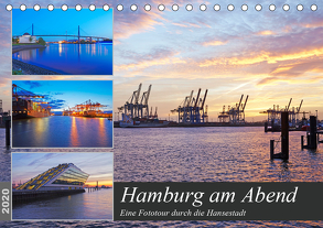 Hamburg am Abend (Tischkalender 2020 DIN A5 quer) von Schulz,  Olaf