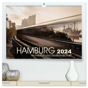Hamburg Architektur und Stadtlandschaft (hochwertiger Premium Wandkalender 2024 DIN A2 quer), Kunstdruck in Hochglanz von Klauß,  Kai-Uwe