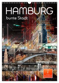 Hamburg bunte Stadt (Wandkalender 2024 DIN A3 hoch), CALVENDO Monatskalender von Roder,  Peter