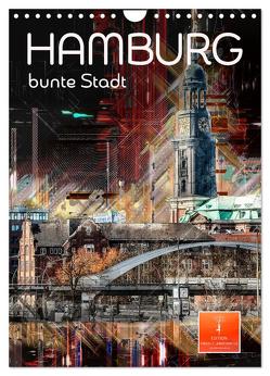 Hamburg bunte Stadt (Wandkalender 2024 DIN A4 hoch), CALVENDO Monatskalender von Roder,  Peter