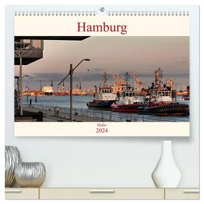 Hamburg Hafen (hochwertiger Premium Wandkalender 2024 DIN A2 quer), Kunstdruck in Hochglanz von Pompsch,  Heinz