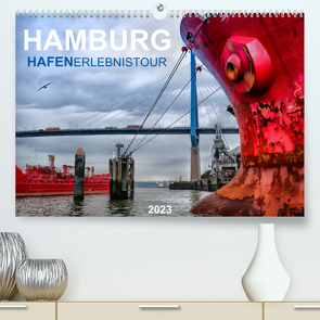 Hamburg Hafenerlebinstour (Premium, hochwertiger DIN A2 Wandkalender 2023, Kunstdruck in Hochglanz) von Falke,  Manuela