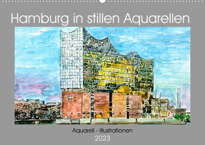 Hamburg in stillen Aquarellen (Wandkalender 2023 DIN A2 quer) von Kraus,  Gerhard