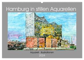 Hamburg in stillen Aquarellen (Wandkalender 2024 DIN A2 quer), CALVENDO Monatskalender von Kraus,  Gerhard