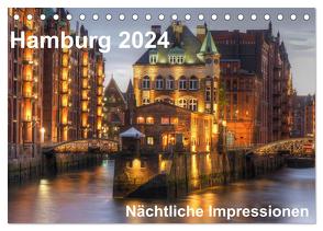Hamburg – Nächtliche Impressionen (Tischkalender 2024 DIN A5 quer), CALVENDO Monatskalender von Seethaler,  Thomas
