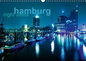 hamburg – night views (Wandkalender 2019 DIN A3 quer) von Muß,  Jürgen