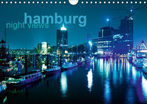 hamburg – night views (Wandkalender 2019 DIN A4 quer) von Muß,  Jürgen