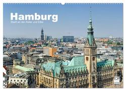 Hamburg Stadt an der Alster und Elbe (Wandkalender 2024 DIN A2 quer), CALVENDO Monatskalender von Voigt,  Andreas