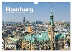 Hamburg Stadt an der Alster und Elbe (Wandkalender 2024 DIN A4 quer), CALVENDO Monatskalender von Voigt,  Andreas