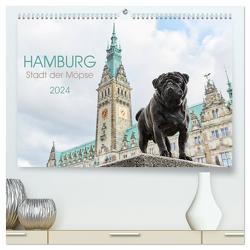 Hamburg – Stadt der Möpse (hochwertiger Premium Wandkalender 2024 DIN A2 quer), Kunstdruck in Hochglanz von und Julia Dodeck,  Ole