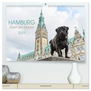 Hamburg – Stadt der Möpse (hochwertiger Premium Wandkalender 2024 DIN A2 quer), Kunstdruck in Hochglanz von und Julia Dodeck,  Ole