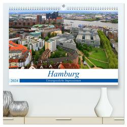 Hamburg – Unvergessliche Impressionen (hochwertiger Premium Wandkalender 2024 DIN A2 quer), Kunstdruck in Hochglanz von Klatt,  Arno