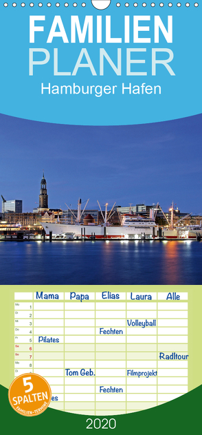 Hamburger Hafen – Familienplaner hoch (Wandkalender 2020 , 21 cm x 45 cm, hoch) von Hasche,  Joachim