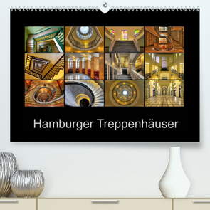 Hamburger Treppenhäuser (Premium, hochwertiger DIN A2 Wandkalender 2022, Kunstdruck in Hochglanz) von Hasche,  Joachim