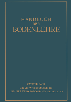 Handbuch der Bodenlehre von Blanck,  E., Herzog,  R. O.