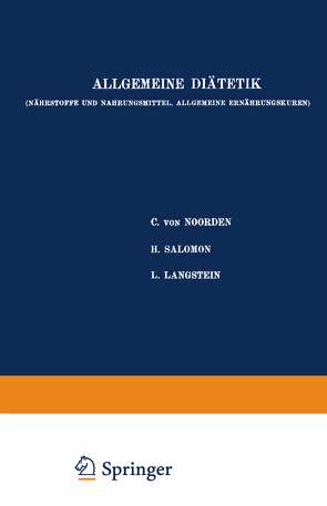 Handbuch der Ernährungslehre von Noorden,  Carl von, Salomon,  Hugo